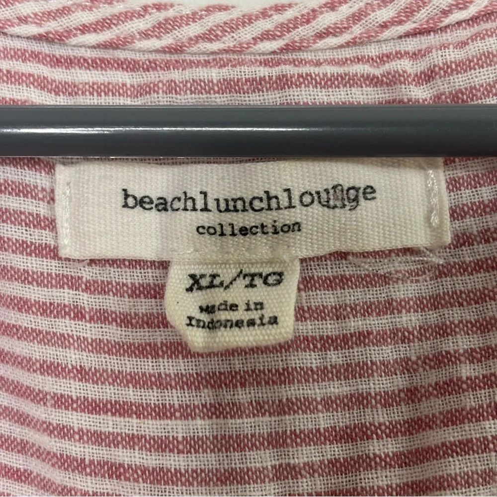BeachLunchLounge Pink Striped Seersucker XL Linen Cotton Shift Dress Preppy - Picture 9 of 9